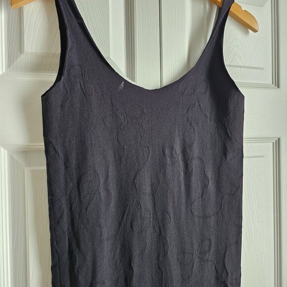 Savage X Fenty Ribbon Play Seamless Knit Slip Dress Black Plus Size 1X-3X - Picture 5 of 9